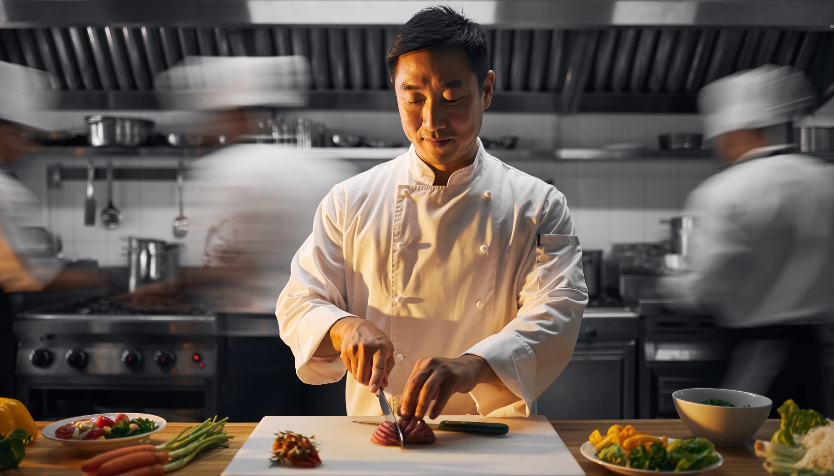 Person embracing peace and serenity